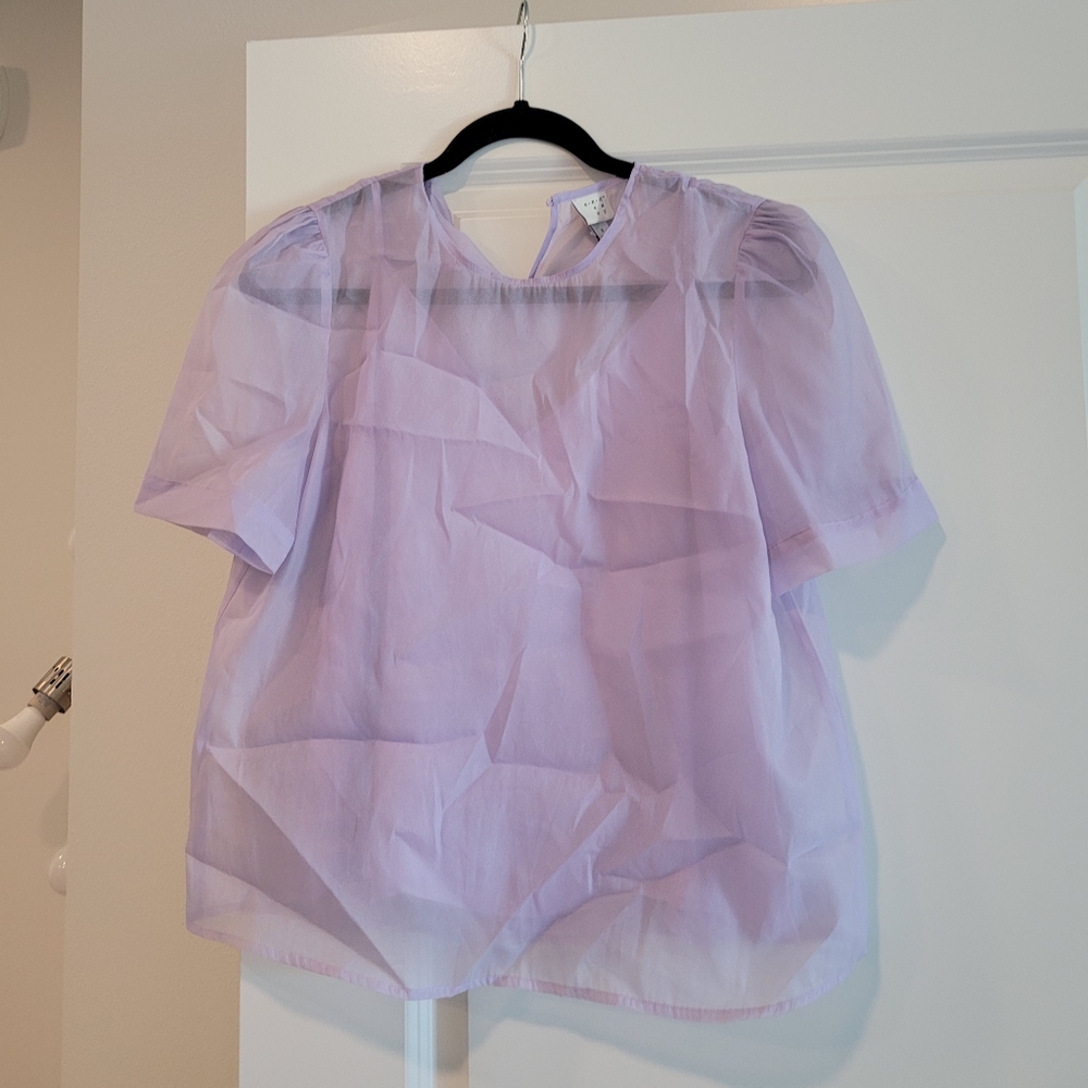 Lilac top blouse purple 2 pieces